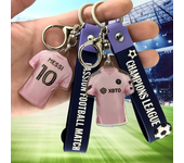 Football Star Keychain Messi Ronaldo Mbappe Neymar Preliminaries Peripheral Car Backpack Keyring Pendant Birthday Sports Gifts