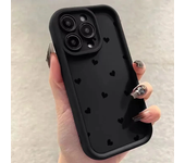 Funda de teléfono mate suave con corazón de amor negro para iPhone 11 12 13 14 Pro 16E XS X XR 7 8 Plus SE2 iPhone 15 16 Pro Max