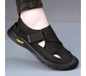 Sandalias transpirables huecas de malla hechas a mano para hombres 2025 zapatos de playa de explosión de verano zapatos casuales diarios para hombres zapatos huecos para hombres