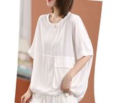 Korean Style T Shirts Women Fashion Pocket Design Drawstring Pleats T-shirt Casual Loose Short Sleeve Tops Summer Trend Tshirt