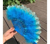 Vintage Sweet Fairy Girl for Lolita Costume Accessories Handmade Dance Hand Fan Feather Folding Fan Wedding Gift Party Decor