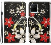 Anti-scratch Drop-proof Pattern Printing Case PU Leather Flip Wallet Cross Texture Stand Cover for vivo Y21/Y21s/Y33s