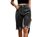 Vaqueros con agujeros rotos y pantalones de cinco puntos wish Fashion Maori jeans con borlas