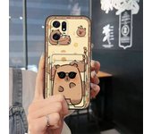 Cute Silicone Phone Case For OPPO Find X5 Pro Cover Card sleeve Graffiti Fashion Design Waterproof Card bag Durable TPU