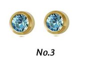 1 Pair surgical steel  cz gem earring piercing unit silver color body piercing jewelry 16g stud tragus cartilage