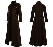 Vintage Men S Gothic Steampunk Long Jacket Trench Coat Retro Medieval Warrior Knight Overcoat Male Victoria Long Coat BSSM