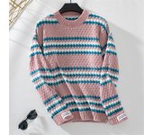 Womens Sweaters Oversized Casual Striped Printed Crew Neck Long Sleeve Knitted Sweatshirts Winter Sweaters