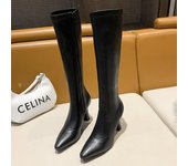 Botas De Tacón Alto Para Mujer, Botas Elásticas De Cabeza Cuadrada, Botas Delgadas De Tacón Súper Alto.