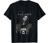 Aaliyah Black & White Tonal Autograph R&B Hip Hop Music Fan Round Neck Fashion Top T-shirt