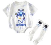 Verano delgada sección de la envoltura del bebé de dos piezas niños y niñas traje de algodón de una sola pieza