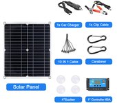 200W Solar Panel Kit 12V with 100A Solar Charge Controller Dual 5V USB Outputs Solar Panel Controller Combo for Caravan Boat