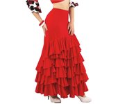 Falda flamenco con vuelo de 5 volantes