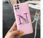 Case For Samsung Galaxy A22 Cases Lovely Letters Flower Phone Cover Silicone Funda For Coque Samsung A22 4G 5G A 22 2021 Housing