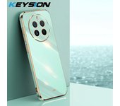 KEYSION Luxury Plating Case for Realme 12 Pro+ 5G 12+ 5G TPU Silicone Square Shockproof Phone Cover for Realme 11X 5G 11 Pro+ 5G