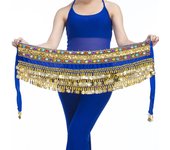 Belly Dance Costume Belt Velvet Belly Dancing Hip Scarf Indian Dancer Hipscarf Beads & Coins Training Performance Outfits Coins