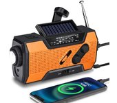 Radio portátil Power Bank Radio Meteorológica de emergencia with NOAA/AM/FM USB/solar/manivela de carga Alarma SOS y linterna, Radio Meteorológica de emergencia