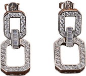 Frosty design S925 silver carat zircon earrings for women diamond-shaped temperament versatile earrings