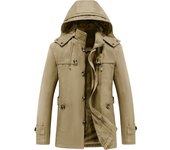 Winter Medium Long Styles Man Coats Outdoors Fleece Thickening Keep Warm Jacket New New Removable Hat Windproof Solid Parkas Man