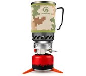 1.4L Portable Cooking System With Heat Exchanger Pot Backpacking Camping Stove with Red Tripod
