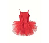 1pc Girls' Sleeveless Tutu Dress, Polyester Knit Ballet Skirt with Sparkling Tulle, Basic Style, Mid-Length, Tiered Hem, Stretch Fit, All-Season Casual Dance