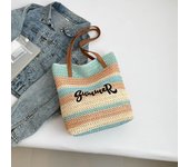 Summer Hot Woven Embroidered Beach Bag Tote Bag Large Capacity Single Shoulder Travel Bag Grass Woven Bag Fashionable New Style
