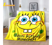 Go-SpongeBob Cartoon Printed Blanket Soft and Comfortable Flannel Throw Blanket Home Bed Sofa Children's Cute Birthday Gift
