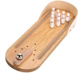 Table Top Mini Bowling Game Set-Table top Wooden Board Mini Arcade Desktop Tiny Bowling Shooting Alley