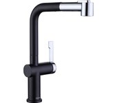 CECIPA MAX Grifo Cocina Extraible Negro con 2 Tipos de Chorro, Grifo Fregadero Extraible Giratorio de 360°, Grifo Fregadero Cocina Negro y Cromo Extensibles 40CM