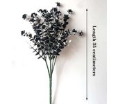 Halloween black artificial plants, vines, eucalyptus trees, Persian ferns, plastic sheets, fake flowers, grass, family