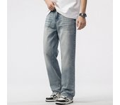 Men's color jeans loose straight leg casual versatile denim pants men