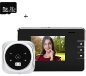 Mirilla electrónica puerta inteligente interfonos para casa Timbre inalámbrico con camara