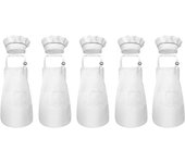 10-Piece Children's Apron and Chef Hat Set Adjustable Children's Kitchen Apron for Cooking and Painting
