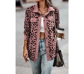 Chaqueta de manga larga con botones y estampado de leopardo para mujer, moda Otoño e Invierno 2025