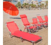 Tumbonas Jardín Exterior | Ligera Plegable y Reclinable| 3 Posiciones | para Playa Camping Piscina Terraza o Jardín Aguamarina