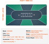 SucceBuy Poker Table Top, 6-8 Players, Foldable, Round, Poker Mat, Poker Room, Cloth & Wood