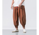 Fashion drawstring harem pants men's loose jogging pants men's wide leg pants men's casual loose pants