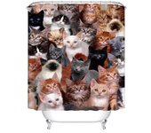 Lovely Bird Pet Bulldog Art Dog Printing Bathroom 3D Shower Curtains Waterproof Polyester Fabric Bath Curtain