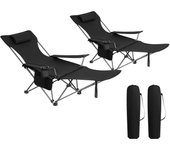 Set de 2 Silla Camping Sillas Plegables, Silla de Acampada Portátil, Ligera para Picnic, Playa, Jardín, Pesca, con Portavasos, Gris