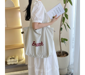 Stylish Casual Shoulder Bag Canvas Tote Bag for Girls Large Tote for Shopping and Beach Bag Comfortable Handles Large capacity women's ins shoulder bag tote bag Korean style literary all-match leisure lazy bag