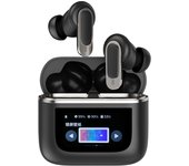 2024 SANLEPUS Wireless Bluetooth Headphones, Smart Touch Screen Digital Display, Bluetooth 5.3 with HD Microphone, HiFi Stereo, Noise Reduction, 32H in Ear Headphones Touch Control, Compatible with Android iPhone