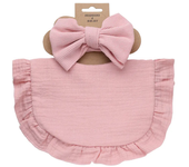 Baberos acanalados para bebé, lazos para el pelo, diademas para bebé, niños, niñas, flores con volantes, toalla de Saliva, alime