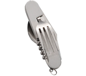 Juego De Utensilios De Cocina Plegables 4 En 1 Desmontable Acero Inoxidable Cuchillo Fork Cuchara Abrebotellas Portátil Para Camping Y Viajes Al Aire Libre