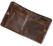 Leather Short Wallet Men Vintage Coin Purse Men Card Holder With Multiple Card Slots Genuine Leather Women Wallet Cash Pack Male