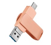 Unidad flash USB para Android / IOS, memoria externa de 128 GB, unidad flash USB C 3.0, dispositivo de fotografía 4 en 1 para iOS / teléfono inteligente / tableta / Android / PC / tableta con descarga de aplicación