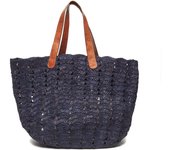 Cross Border Custom Trend Lafite Straw Woven Bag With Hollowed Out Hand Woven Large Capacity Women's Shoulder Bag Beach Vacation Bag