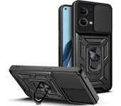 Lujo Funda de lente de Cámara de tapa deslizante Carcasa OPPO Reno 7 4G, Reno 8 4G, Cáscara protectora