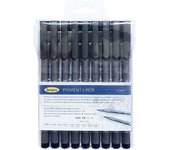 9Pcs/set Pigment Liner Micron Ink Marker Pen For Drawing Sketch Manga Micron Liner Calligraphy Brush Hook Line Pens Art Supplies