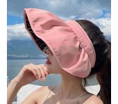 Sombrero de Sol de concha para mujer, protección UV, aro de pelo de doble uso, gorra de cubo de ala ancha plegable, playa al aire libre, Verano