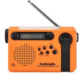AM FM SW Radio Solar de Manivela Radio Meteorológica 2000mAh Reloj Despertador Portátil Linterna Exterior Cargador de Teléfono Móvil Fuente de Alimentación Móvil de Emergencia