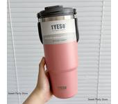 Tyeso-termo de 600/750/900/1050/1200ML, termo de vacío de acero inoxidable con pajita, taza de café para coche, taza térmica para deportes al aire libre
